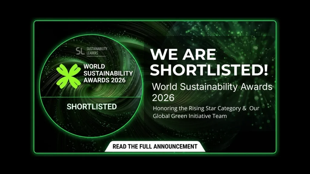 Green Initiative shortlisted for the World Sustainability Awards 2026, honoring Erika Rumiche in the Rising Star category.